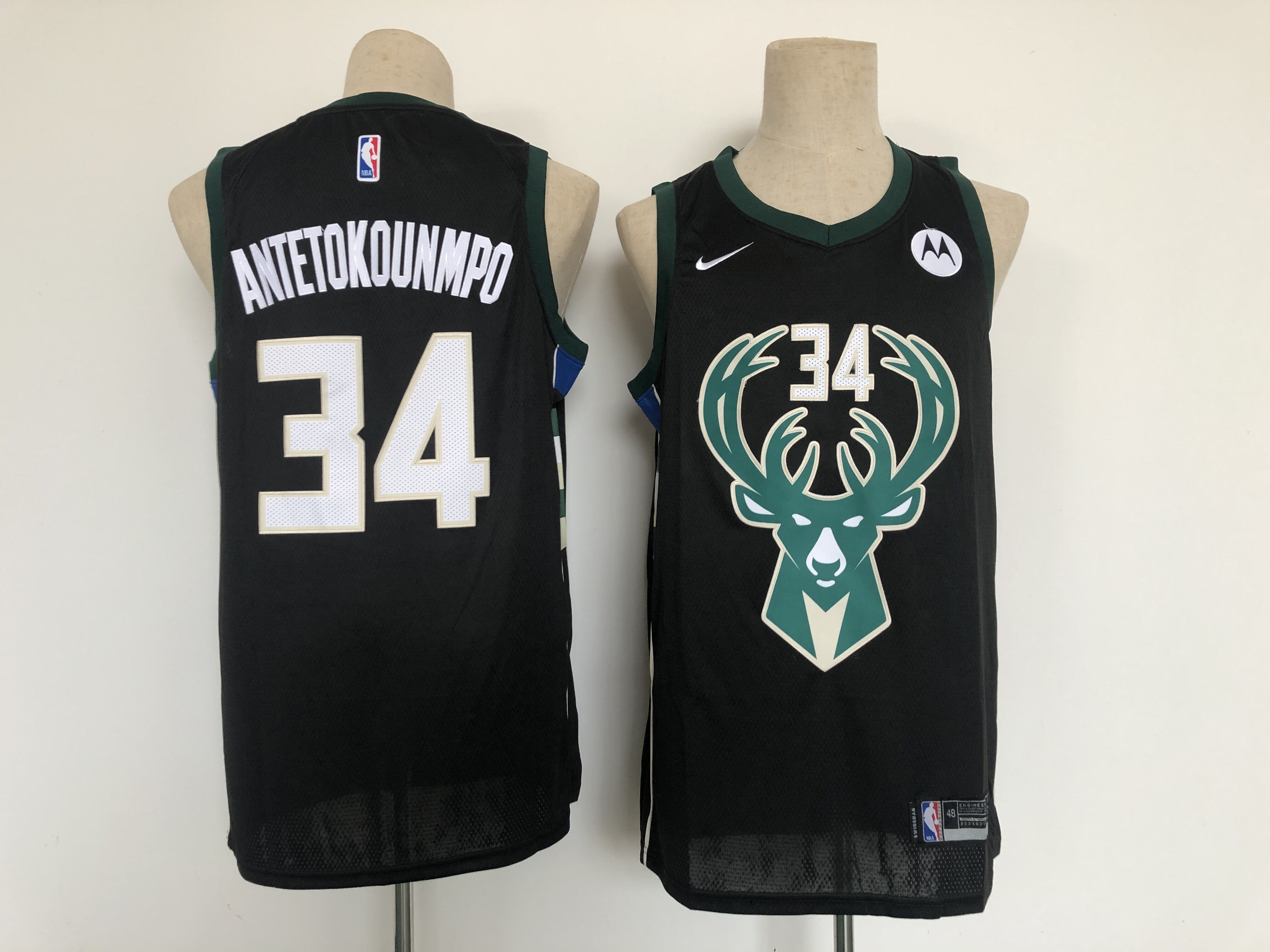 Men Milwaukee Bucks #34 Antetokounmpo Black Game Nike 2021 NBA Jerseys